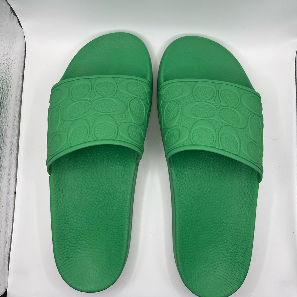 Coach Men’s green slides NEW in box